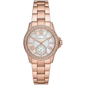  Shop Authentic Michael Kors Camille Quartz Mother of Pearl White Dial Rose Gold Steel Strap Watch For Women - MK7364 - Luxxuri