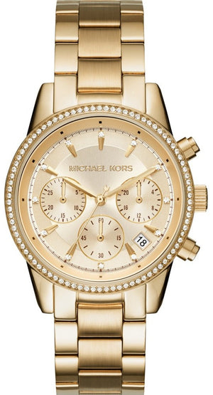  Shop Authentic Michael Kors Ritz Gold Dial Gold Steel Strap Watch for Women - MK6356 - Luxxuri