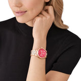  Shop Authentic Michael Kors Runway Chronograph Pink Dial Rose Gold Steel Strap Watch For Women - MK7352 - Luxxuri