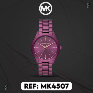  Shop Authentic Michael Kors Slim Runway Quartz Purple Dial Purple Steel Strap Watch For Women - MK4507 - Luxxuri