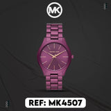  Shop Authentic Michael Kors Slim Runway Quartz Purple Dial Purple Steel Strap Watch For Women - MK4507 - Luxxuri