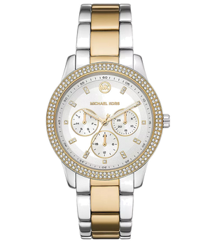  Shop Authentic Michael Kors Tibby Multifunction White Dial Two Tone Steel Strap Watch For Women - MK6825 - Luxxuri
