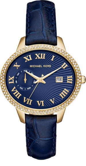  Shop Authentic Michael Kors Whitley Quartz Blue Dial Blue Leather Strap Watch For Women - MK2429 - Luxxuri