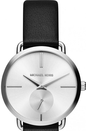  Shop Authentic Michael Kors Portia Quartz White Dial Black Leather Strap Watch For Women - MK2658 - Luxxuri