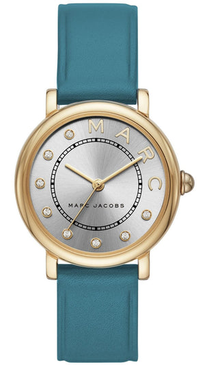  Shop Authentic Marc Jacobs Roxy Silver Dial Green Leather Strap Watch for Women - MJ1633 - Luxxuri