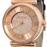  Shop Authentic Michael Kors Catlin Rose Gold Crystal Dial Black Leather Strap Watch for Women - MK2376 - Luxxuri