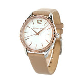  Shop Authentic Michael Kors Layton Mother of Pearl White Dial Brown Leather Strap Watch For Women - MK2910 - Luxxuri