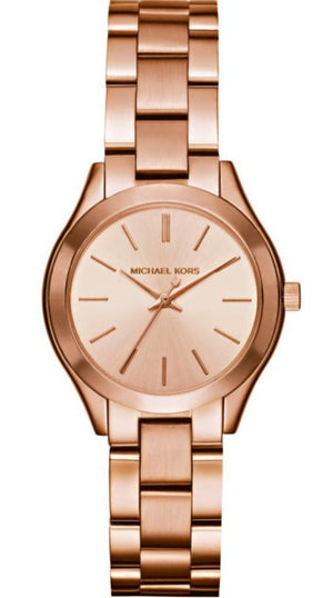  Shop Authentic Michael Kors Slim Runway Rose Gold Dial Rose Gold Steel Strap Watch for Women - MK3513 - Luxxuri