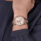  Shop Authentic Michael Kors Ritz Chronograph Rose Gold Dial Rose Gold Steel Strap Watch For Women - MK6598 - Luxxuri
