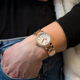  Shop Authentic Michael Kors Camille Multifunction White Dial Rose Gold Steel Strap Watch For Women - MK6845 - Luxxuri