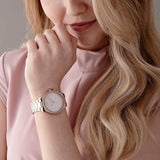  Shop Authentic Michael Kors Layton Three Hand Pink Dial Rose Gold Steel Strap Watch For Women - MK6848 - Luxxuri