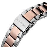  Shop Authentic Michael Kors Layton Three Hand Mother of Pearl White Dial Two Tone Steel Strap Watch For Women - MK6849 - Luxxuri