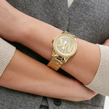  Shop Authentic Michael Kors Ritz Pave Crystals Gold Dial Gold Steel Strap Watch for Women - MK6862 - Luxxuri