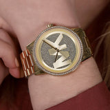  Shop Authentic Michael Kors Ritz Pave Crystals Gold Dial Gold Steel Strap Watch for Women - MK6862 - Luxxuri