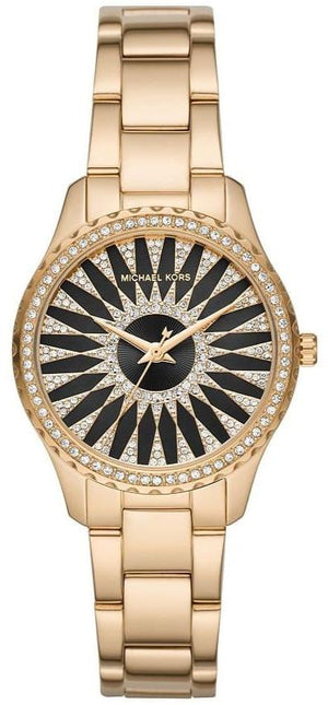  Shop Authentic Michael Kors Layton Quartz Black Dial Gold Steel Strap Watch For Women - MK6892 - Luxxuri