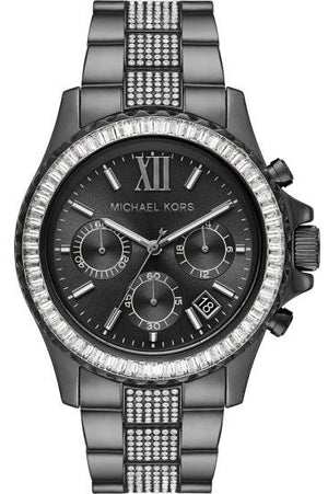  Shop Authentic Michael Kors Everest Chronograph Black Dial Grey Steel Strap Watch For Women - MK6974 - Luxxuri