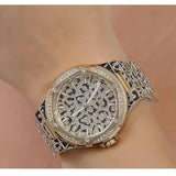  Shop Authentic Michael Kors Lennox Three Hand Crystals Gold Dial Two Tone Steel Strap Watch For Women - MK7284 - Luxxuri