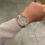  Shop Authentic Michael Kors Layton Chronograph Rose Gold Dial Rose Gold Steel Strap Watch For Women - MK7285 - Luxxuri