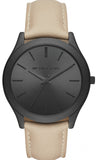  Shop Authentic Michael Kors Slim Runway Black Dial Beige Leather Strap Watch For Men - MK8510 - Luxxuri