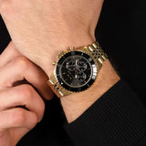  Shop Authentic Michael Kors Bayville Chronograph Black Dial Gold Steel Strap Watch For Men - MK8726 - Luxxuri