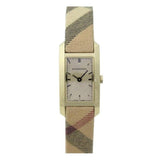  Shop Authentic Burberry Pioneer Gold Dial Haymarket Beige Leather Strap Watch for Women - BU9509 - Luxxuri