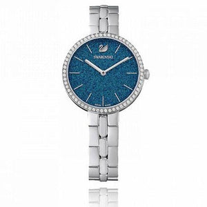  Shop Authentic Swarovski Cosmopolitan Blue Dial Silver Steel Strap Watch for Women - 5517790 - Luxxuri