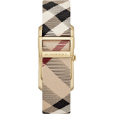  Shop Authentic Burberry Pioneer Gold Dial Haymarket Beige Leather Strap Watch for Women - BU9509 - Luxxuri
