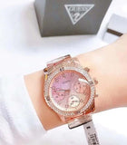  Shop Authentic Guess Confetti Pink Dial Rose Gold Steel Strap Watch For Women - W0774L3 - Luxxuri