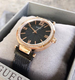  Shop Authentic Guess Soho Diamonds Black Dial Black Mesh Bracelet Watch for Women - W0638L5 - Luxxuri