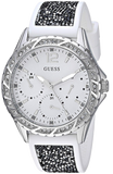  Shop Authentic Guess Swirl Quartz Silver Dial White Silicone Strap Watch for Women - W1096L1 - Luxxuri