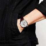  Shop Authentic Hugo Boss Ikon White Dial Brown Leather Strap Watch for Men - 1513175 - Luxxuri