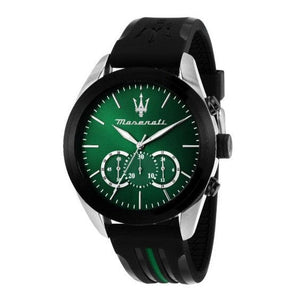  Shop Authentic Maserati Traguardo Chronograph Green Dial Black Silicone Strap Watch For Men - R8871612043 - Luxxuri