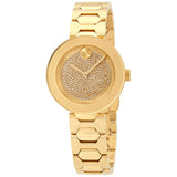  Shop Authentic Movado Bold Crystal Gold Dial Gold Steel Strap Watch For Women - 3600492 - Luxxuri
