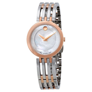  Shop Authentic Movado Esperanza Mother of Pearl Dial Two Tone Steel Strap Watch For Women - 0607114 - Luxxuri