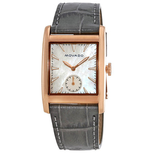  Shop Authentic Movado Heritage Mother of Pearl White Dial Grey Leather Strap Watch For Women - 3650051 - Luxxuri