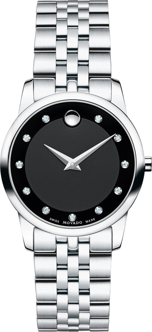  Shop Authentic Movado Museum Classic Black Dial Silver Steel Strap Watch For Women - 0606858 - Luxxuri