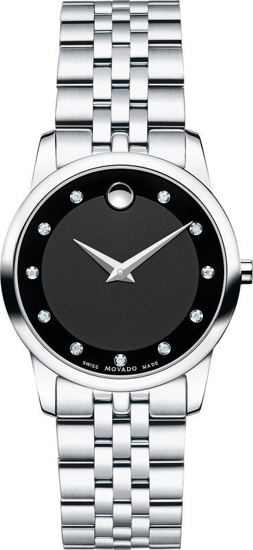  Shop Authentic Movado Museum Classic Black Dial Silver Steel Strap Watch For Women - 0606858 - Luxxuri
