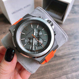  Shop Authentic Michael Kors Dylan Chronograph Grey Dial Orange Rubber Strap Watch for Men - MK8296 - Luxxuri
