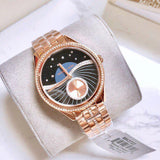  Shop Authentic Michael Kors Lauryn Blue Dial Rose Gold Steel Strap Watch for Women - MK3723 - Luxxuri