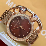  Shop Authentic Michael Kors Darci Brown Dial Rose Gold Stainless Steel Strap Watch for Women - MK3217 - Luxxuri