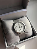  Shop Authentic Calvin Klein Minimal White Dial Silver Mesh Bracelet Watch for Women - K3M5215X - Luxxuri