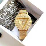 Shop Authentic Guess Iconic Diamonds Gold Dial Gold Mesh Bracelet Watch For Women - GW0477L2 - Luxxuri