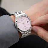  Shop Authentic Citizen x Pantone Automatic Dreamy Pink Dial Silver Steel Strap Watch For Men - NJ0158-89X - Luxxuri