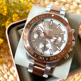  Shop Authentic Fossil Bannon Multifunction Brown Dial Two Tone Steel Strap Watch for Men - BQ2502 - Luxxuri