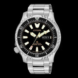  Shop Authentic Citizen Promaster 200M Diver Fugu Asian Limited Edition Black Dial Silver Steel Strap Watch For Men - NY0090-86E - Luxxuri
