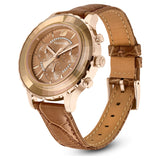  Shop Authentic Swarovski Octea Lux Chrono Brown Gold Dial Brown Leather Strap Watch for Women - 5632260 - Luxxuri