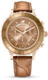  Shop Authentic Swarovski Octea Lux Chrono Brown Gold Dial Brown Leather Strap Watch for Women - 5632260 - Luxxuri