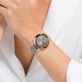  Shop Authentic Swarovski Octea Lux Chrono Grey Dial Grey Leather Strap Watch for Women - 5452495 - Luxxuri