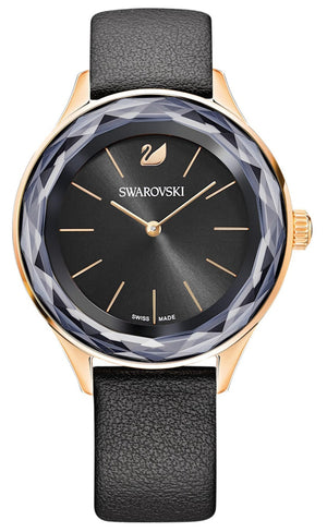  Shop Authentic Swarovski Octea Nova Grey Dial Grey Leather Strap Watch for Women - 5295358 - Luxxuri