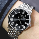  Shop Authentic Tissot Carson Premium Black Dial Silver Steel Strap Watch For Men - T122.410.11.053.00 - Luxxuri